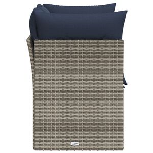 vidaXL Sof&aacute; de jard&iacute;n con coj&iacute;n Gris 124 x 62 x 69 cm Polirat&aacute;n