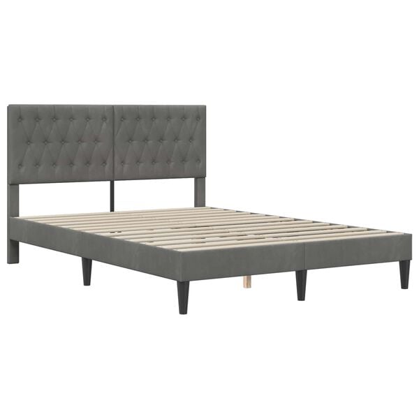 vidaXL Estructura de cama con colch&oacute;n Gris oscuro 120 x 190 cm