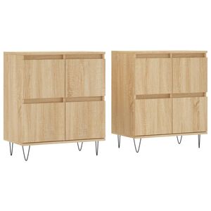 vidaXL Aparadores 2 uds madera contrachapada color roble sonoma