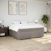 vidaXL Cama box spring con colch&oacute;n tela gris taupe 200x200 cm