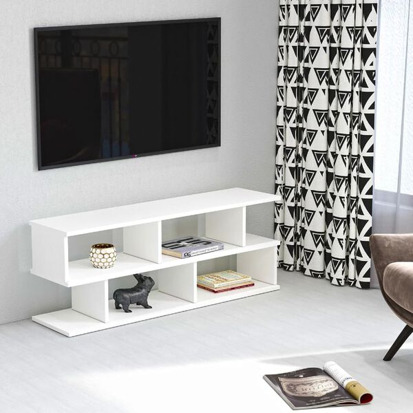 Homemania Mueble para TV Su blanco 120x29,6x45 cm
