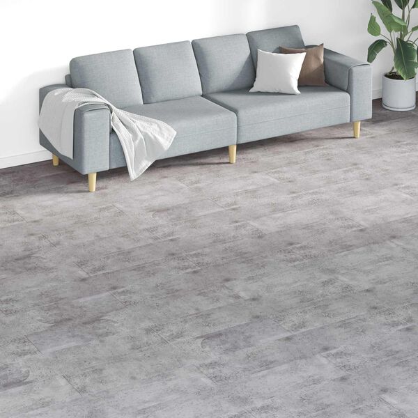 vidaXL Tableros de Suelo 18 pcs Cemento Marr&oacute;n 5,26 m&sup2; PVC