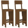 vidaXL Taburetes de cocina 2 uds madera pino marr&oacute;n 40x48,5x115,5 cm