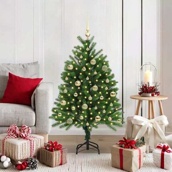 vidaXL Árbol de Navidad con 150 LED con soporte Verde 120 cm PE