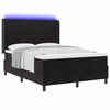 vidaXL Cama con Box Spring LED y Colch&oacute;n Negro 140 x 200 cm Terciopelo