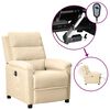 vidaXL Sill&oacute;n reclinable el&eacute;ctrico de tela crema