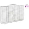 vidaXL Cestas de gaviones 12 uds forma de arco hierro 300x50x180/200cm