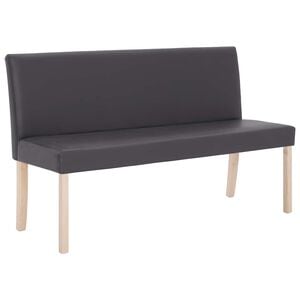 vidaXL Banco de cuero sint&eacute;tico 139,5 cm gris