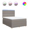 vidaXL Cama box spring con colch&oacute;n tela gris taupe 160x200 cm