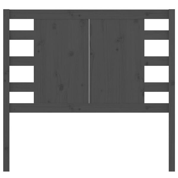 vidaXL Cabecero madera maciza de pino gris 106x4x100 cm