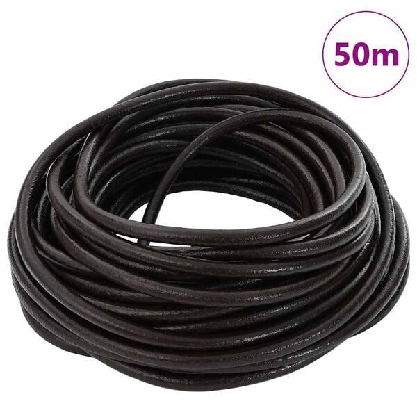 vidaXL Cord&oacute;n de cuero Marr&oacute;n Oscuro &Oslash;5 mm x 50 m Cuero