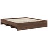 vidaXL Estructura de cama con cabecera Roble Marr&oacute;n 200 x 200 cm