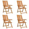 vidaXL Silla de Jard&iacute;n 4 uds. Marr&oacute;n Madera de Acacia S&oacute;lida