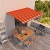 vidaXL Toldo retr&aacute;ctil manual naranja y marr&oacute;n 450x350 cm