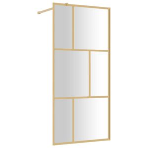 vidaXL Mampara puerta de ducha vidrio transparente ESG dorado 80x195cm