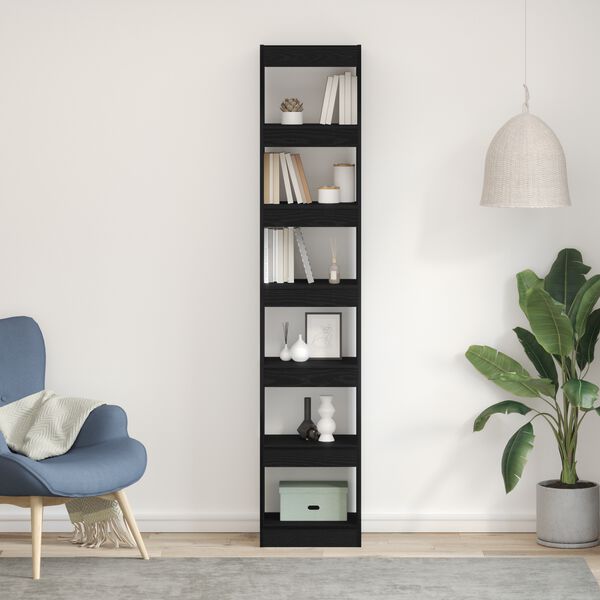 vidaXL Librer&iacute;a Roble Negro 40 x 30 x 198 cm Madera de ingenier&iacute;a