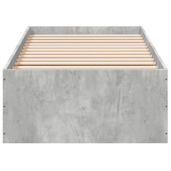 vidaXL Estructura de cama madera de ingenier&iacute;a gris hormig&oacute;n 90x200cm