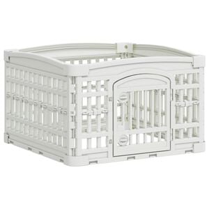 vidaXL Parque para Perros de 4 Paneles 60 x 60 x 38 cm Pl&aacute;stico Blanco
