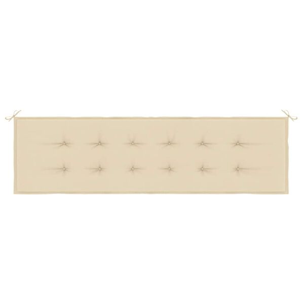 vidaXL Cojín de banco de jardín tela Oxford beige 180x50x3 cm