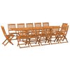 vidaXL Set comedor de jard&iacute;n 13piezas madera maciza acacia 280x90x75cm