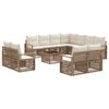 vidaXL Conjunto de sof&aacute;s de jard&iacute;n 12 uds. Beige rat&aacute;n sint&eacute;tico