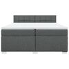 vidaXL Cama box spring con colch&oacute;n tela gris oscuro 200x200 cm