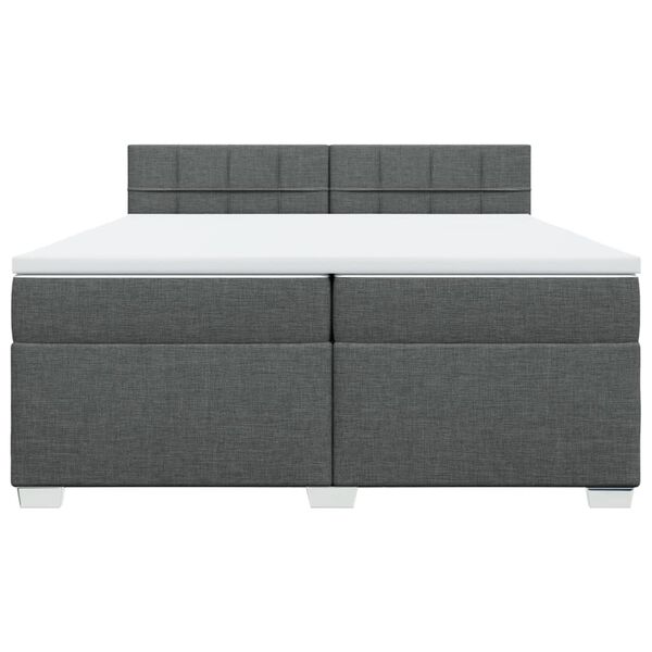 vidaXL Cama box spring con colch&oacute;n tela gris oscuro 200x200 cm