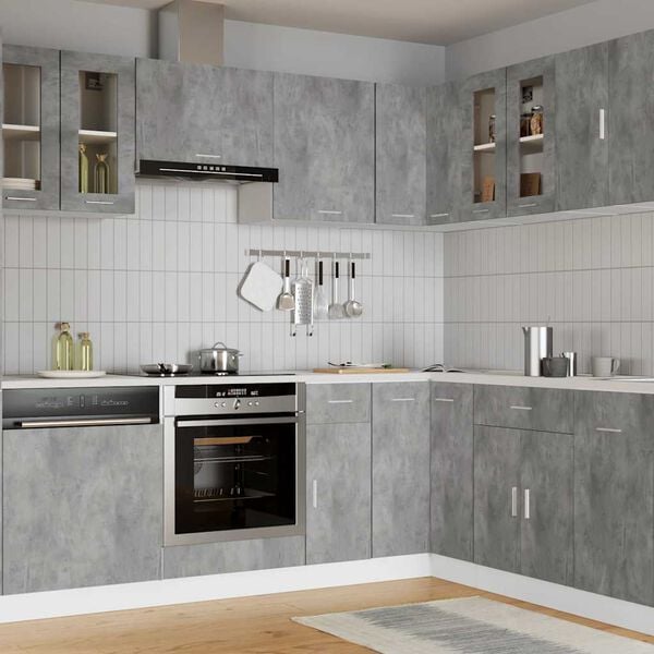 vidaXL Vitrina colgante "Lyon" de, gris hormig&oacute;n, 60x31x60 cm, madera de ingenier&iacute;a