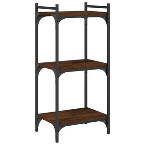 vidaXL Librer&iacute;a 3 estantes madera ingenier&iacute;a roble marr&oacute;n 40x30x86 cm