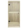 vidaXL Armario auxiliar puertas de vidrio roble Sonoma 35x37x75,5 cm