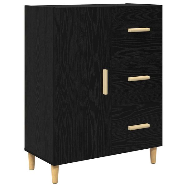 vidaXL Vitrina Roble negro 34 x 69.5 x 90 cm Madera contrachapada