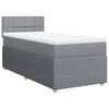 vidaXL Cama box spring con colch&oacute;n tela gris claro 80x200 cm