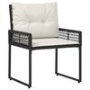 vidaXL Juego de muebles de exterior con coj&iacute;n 5 pcs Negro y
