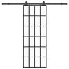 vidaXL Puerta corredera con juego herrajes negro 76x205 cm ESG vidrio