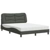 vidaXL Cama con colch&oacute;n Hvar tela gris oscuro 140x190 cm