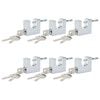 vidaXL Candado 6 uds. Plateado Acero
