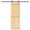 vidaXL Puerta corredera con herrajes madera maciza de pino 70x210 cm