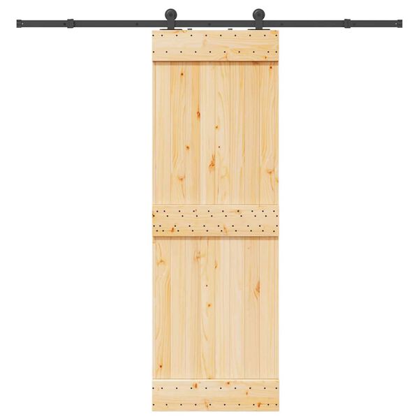 vidaXL Puerta corredera con herrajes madera maciza de pino 70x210 cm