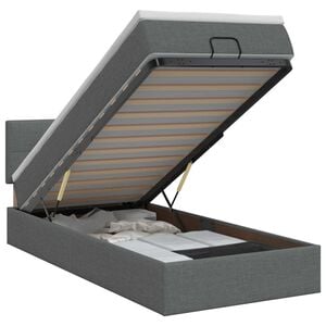 vidaXL Cama otomana con colch&oacute;n Gris oscuro 80 x 200 cm Tela