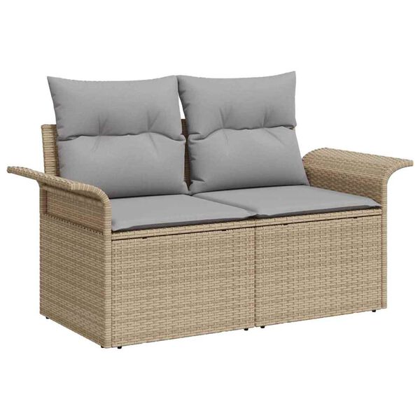 vidaXL Conjunto de sof&aacute; de jard&iacute;n con coj&iacute;n 11 pcs beige y gris claro