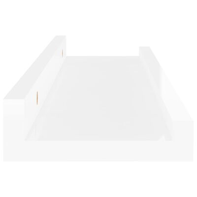 vidaXL Estantes de pared 4 unidades blanco brillo 40x9x3 cm