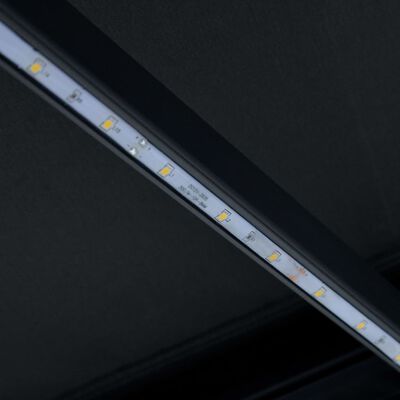 vidaXL Toldo retráctil manual con LED gris antracita 400x300 cm