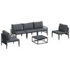 vidaXL Conjunto de sof&aacute;s de jard&iacute;n 6 uds. Negro Acero