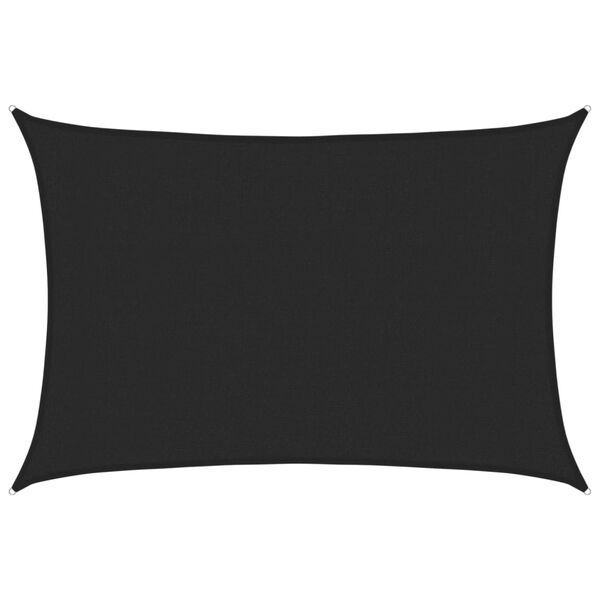 vidaXL Toldo de vela HDPE negro 160 g/m² 3x4,5 m