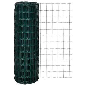 vidaXL Set de euro valla acero verde 25x1,2 m