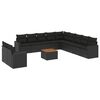 vidaXL Set de sof&aacute;s de jard&iacute;n 12 piezas cojines rat&aacute;n sint&eacute;tico negro