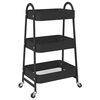 vidaXL Carrito de almacenaje 3 niveles acero negro 42x41,5x77 cm