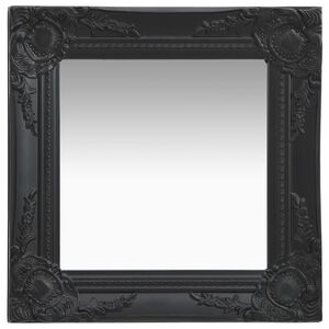 vidaXL Espejo de pared estilo barroco negro 40x40 cm