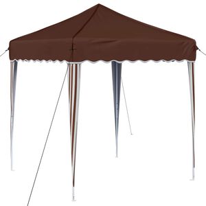 vidaXL Carpa Plegable para Fiestas Marr&oacute;n 195 x 195 x 245 cm