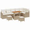 vidaXL Conjunto de sof&aacute;s de jard&iacute;n 9 uds. Beige rat&aacute;n sint&eacute;tico